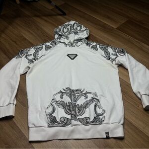 George V Paris Hoodie GV-2417 Men’s XL White Pullover Sweatshirt